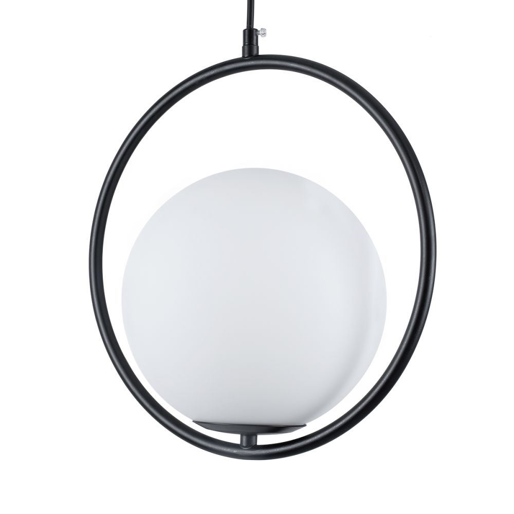 GLOBOSTAR® MADRID 00931 Μοντέρνο Κρεμαστό Φωτιστικό Οροφής με Ντουί 1 x E27 AC 220-240V IP20 - Μαύρο & Λευκό - Μ30 x Π20 x Υ30cm