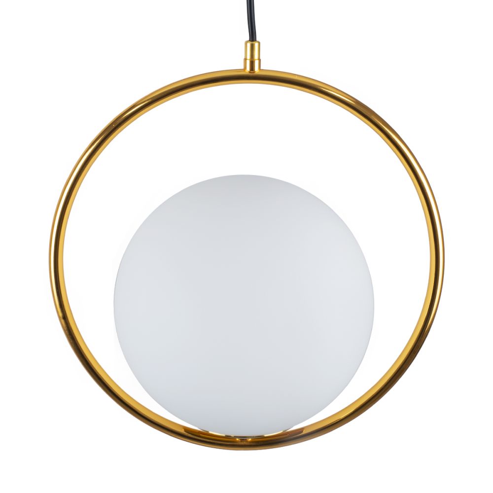 GLOBOSTAR® MADRID 00932 Μοντέρνο Κρεμαστό Φωτιστικό Οροφής με Ντουί 1 x E27 AC 220-240V IP20 - Χρυσό & Λευκό - Μ30 x Π20 x Υ30cm