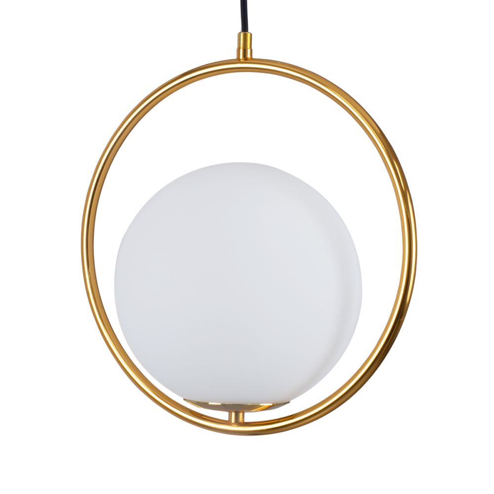 GLOBOSTAR® MADRID 00932 Μοντέρνο Κρεμαστό Φωτιστικό Οροφής με Ντουί 1 x E27 AC 220-240V IP20 - Χρυσό & Λευκό - Μ30 x Π20 x Υ30cm
