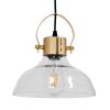 GLOBOSTAR® JAVER 00933 Vintage Κρεμαστό Φωτιστικό Οροφής με Ντουί 1 x E27 AC 220-240V IP20 - Διάφανο & Ροζ Χρυσό - Μ24.5 x Π24.5 x Υ25cm