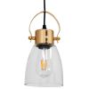 GLOBOSTAR® JAVER 00934 Vintage Κρεμαστό Φωτιστικό Οροφής με Ντουί 1 x E27 AC 220-240V IP20 - Διάφανο & Ροζ Χρυσό - Μ14.5 x Π14.5 x Υ28cm