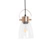 GLOBOSTAR® JAVER 00934 Vintage Κρεμαστό Φωτιστικό Οροφής με Ντουί 1 x E27 AC 220-240V IP20 - Διάφανο & Ροζ Χρυσό - Μ14.5 x Π14.5 x Υ28cm