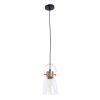 GLOBOSTAR® JAVER 00934 Vintage Κρεμαστό Φωτιστικό Οροφής με Ντουί 1 x E27 AC 220-240V IP20 - Διάφανο & Ροζ Χρυσό - Μ14.5 x Π14.5 x Υ28cm