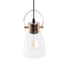 GLOBOSTAR® JAVER 00934 Vintage Κρεμαστό Φωτιστικό Οροφής με Ντουί 1 x E27 AC 220-240V IP20 - Διάφανο & Ροζ Χρυσό - Μ14.5 x Π14.5 x Υ28cm