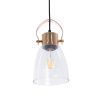 GLOBOSTAR® JAVER 00934 Vintage Κρεμαστό Φωτιστικό Οροφής με Ντουί 1 x E27 AC 220-240V IP20 - Διάφανο & Ροζ Χρυσό - Μ14.5 x Π14.5 x Υ28cm