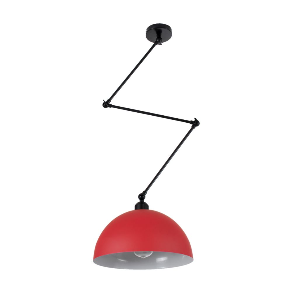 GLOBOSTAR® LOTUS 00938 Μοντέρνο Φωτιστικό Οροφής με Ντουί 1 x E27 AC 220-240V IP20 - Κόκκινο & Μαύρο - Μ30 x Π30 x Υ21cm