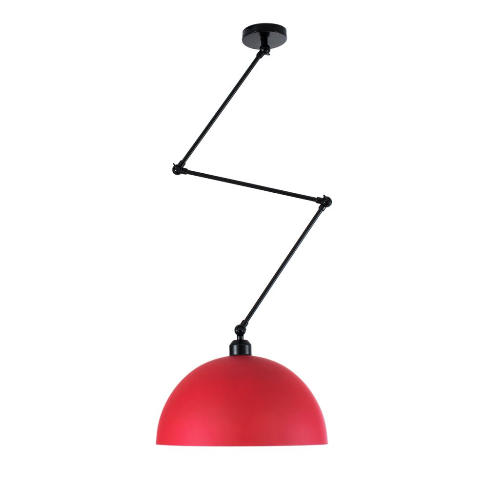GLOBOSTAR® LOTUS 00938 Μοντέρνο Φωτιστικό Οροφής με Ντουί 1 x E27 AC 220-240V IP20 - Κόκκινο & Μαύρο - Μ30 x Π30 x Υ21cm