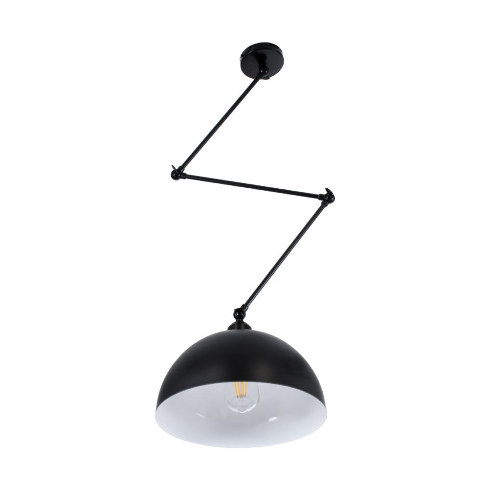 GLOBOSTAR® LOTUS 00939 Μοντέρνο Φωτιστικό Οροφής με Ντουί 1 x E27 AC 220-240V IP20 - Μαύρο - Μ30 x Π30 x Υ21cm