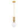 GLOBOSTAR® MAVERICK 00943 Μοντέρνο Κρεμαστό Φωτιστικό Οροφής με Ντουί 1 x E27 AC 220-240V IP20 - Χρυσό & Λευκό - Μ15 x Π15 x Υ33cm
