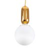 GLOBOSTAR® MAVERICK 00943 Μοντέρνο Κρεμαστό Φωτιστικό Οροφής με Ντουί 1 x E27 AC 220-240V IP20 - Χρυσό & Λευκό - Μ15 x Π15 x Υ33cm