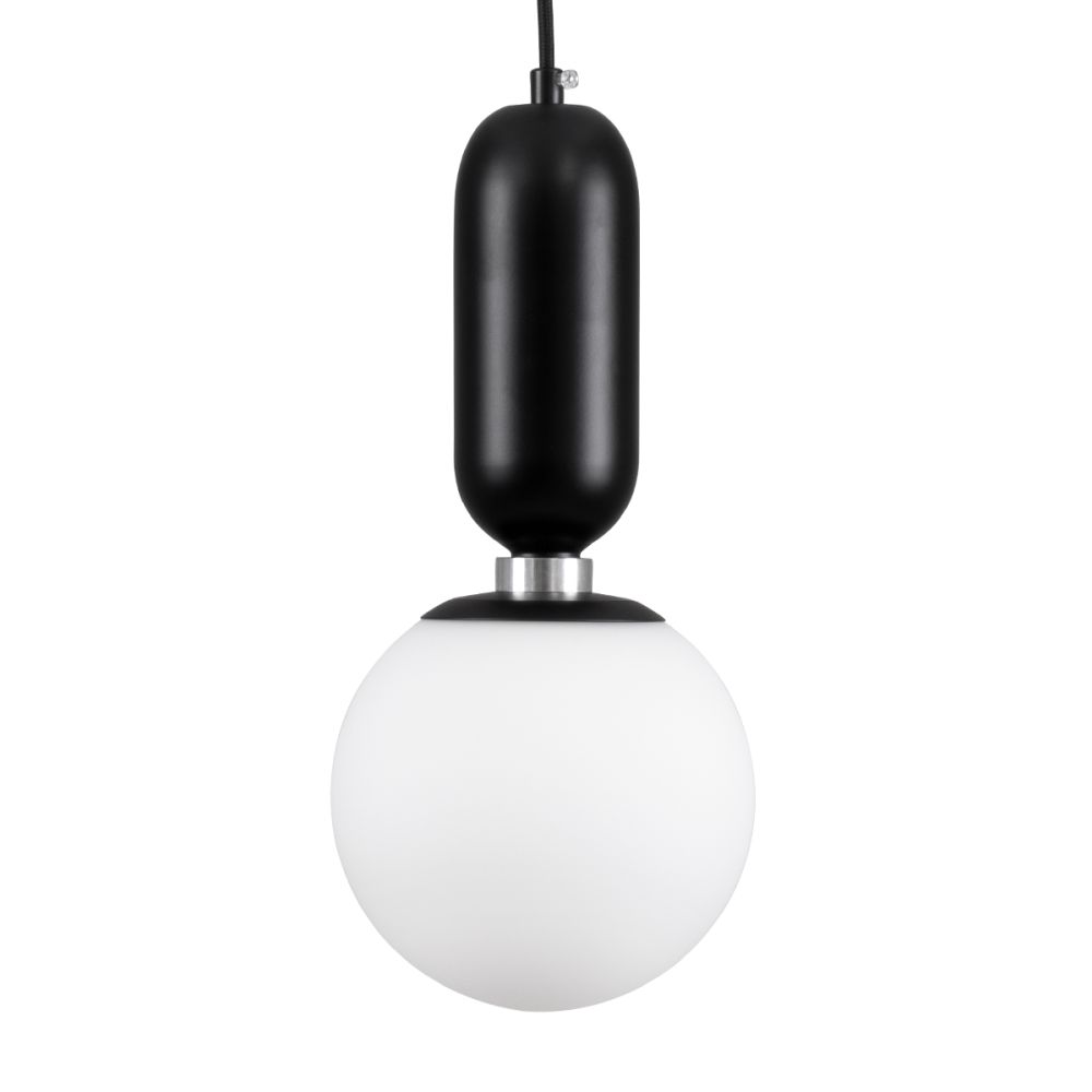 GLOBOSTAR® MAVERICK 00945 Μοντέρνο Κρεμαστό Φωτιστικό Οροφής με Ντουί 1 x E27 AC 220-240V IP20 - Μαύρο & Λευκό - Μ15 x Π15 x Υ33cm
