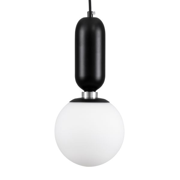 GLOBOSTAR® MAVERICK 00945 Μοντέρνο Κρεμαστό Φωτιστικό Οροφής με Ντουί 1 x E27 AC 220-240V IP20 - Μαύρο & Λευκό - Μ15 x Π15 x Υ33cm