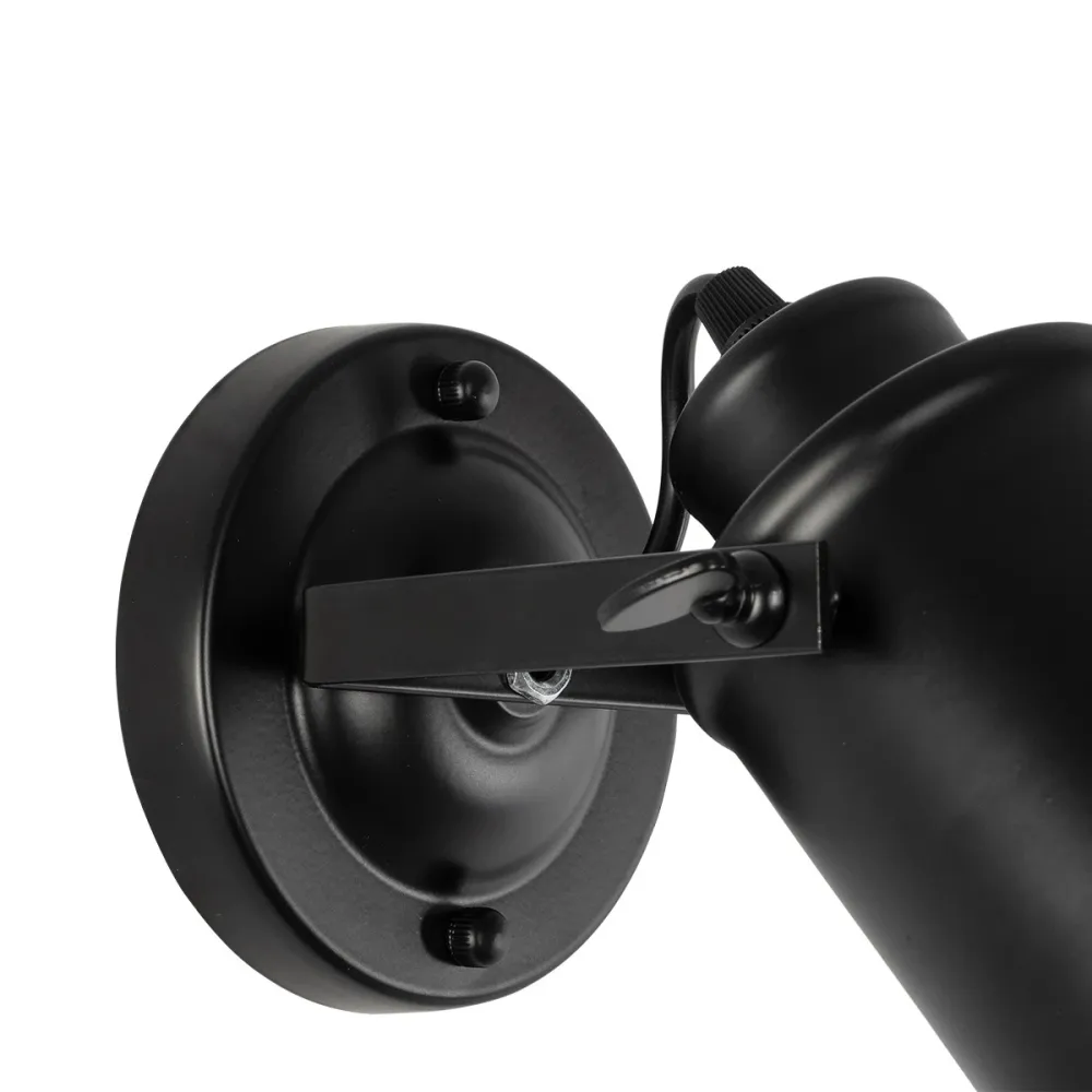 GLOBOSTAR® JAKE 00948 Μοντέρνο Φωτιστικό Τοίχου - Απλίκα με Ντουί 1 x E27 AC 220-240V IP20 - Μαύρο - Μ9 x Π22 x Y22cm