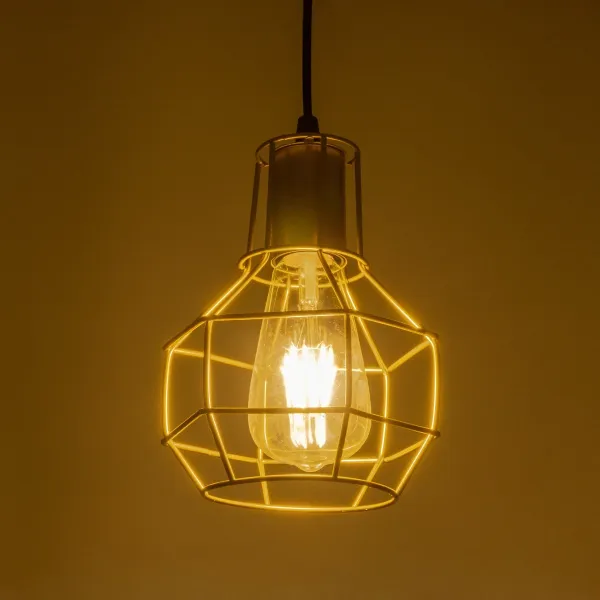 GLOBOSTAR® CAGE 00950 Vintage Κρεμαστό Φωτιστικό Οροφής με Ντουί 1 x E27 AC 220-240V IP20 - Χρυσό - Μ15 x Π15 x Y22cm