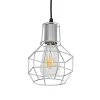 GLOBOSTAR® CAGE 00951 Vintage Κρεμαστό Φωτιστικό Οροφής με Ντουί 1 x E27 AC 220-240V IP20 - Ασημί - Μ15 x Π15 x Y21cm