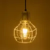 GLOBOSTAR® CAGE 00951 Vintage Κρεμαστό Φωτιστικό Οροφής με Ντουί 1 x E27 AC 220-240V IP20 - Ασημί - Μ15 x Π15 x Y21cm