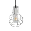 GLOBOSTAR® CAGE 00951 Vintage Κρεμαστό Φωτιστικό Οροφής με Ντουί 1 x E27 AC 220-240V IP20 - Ασημί - Μ15 x Π15 x Y21cm