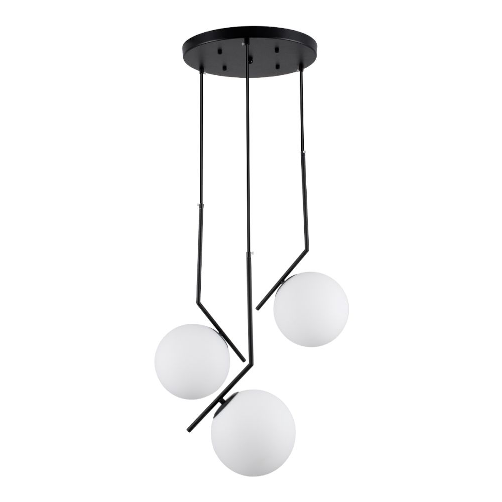 GLOBOSTAR® MONROE 00952 Μοντέρνο Κρεμαστό Φωτιστικό Οροφής με Ντουί 3 x E27 AC 220-240V IP20 - Μαύρο & Λευκό - Μ60 x Π60 x Υ50cm