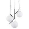 GLOBOSTAR® MONROE 00952 Μοντέρνο Κρεμαστό Φωτιστικό Οροφής με Ντουί 3 x E27 AC 220-240V IP20 - Μαύρο & Λευκό - Μ60 x Π60 x Υ50cm