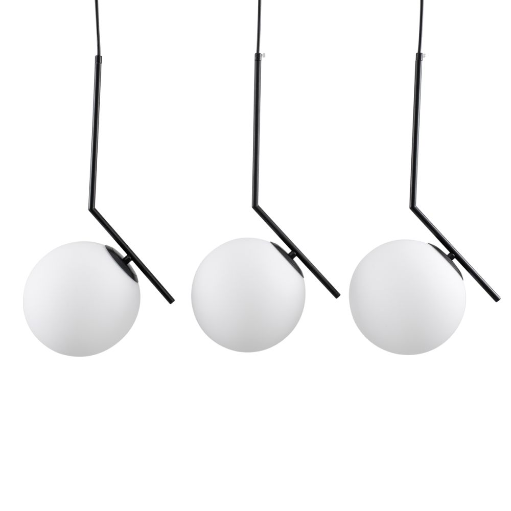 GLOBOSTAR® MONROE 00954 Μοντέρνο Κρεμαστό Φωτιστικό Οροφής με Ντουί 3 x E27 AC 220-240V IP20 - Μαύρο & Λευκό - Μ74 x Π25 x Υ50cm