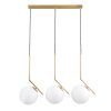 GLOBOSTAR® MONROE 00955 Μοντέρνο Κρεμαστό Φωτιστικό Οροφής με Ντουί 3 x E27 AC 220-240V IP20 - Χρυσό & Λευκό - Μ74 x Π25 x Υ50cm