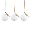 GLOBOSTAR® MONROE 00955 Μοντέρνο Κρεμαστό Φωτιστικό Οροφής με Ντουί 3 x E27 AC 220-240V IP20 - Χρυσό & Λευκό - Μ74 x Π25 x Υ50cm