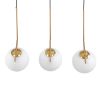 GLOBOSTAR® MONROE 00955 Μοντέρνο Κρεμαστό Φωτιστικό Οροφής με Ντουί 3 x E27 AC 220-240V IP20 - Χρυσό & Λευκό - Μ74 x Π25 x Υ50cm