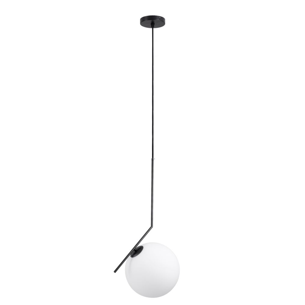 GLOBOSTAR® MONROE 00957 Μοντέρνο Κρεμαστό Φωτιστικό Οροφής με Ντουί 1 x E27 AC 220-240V IP20 - Μαύρο & Λευκό - Μ30 x Π30 x Υ75cm