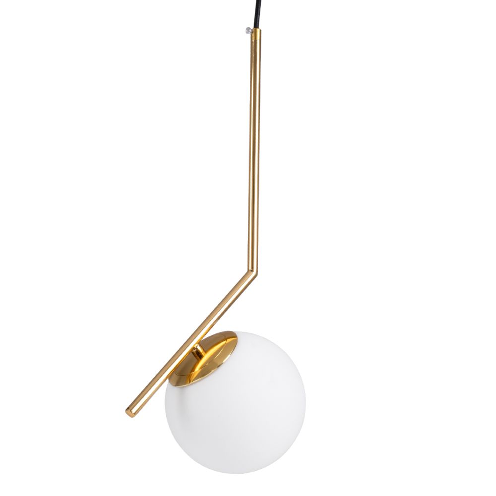 GLOBOSTAR® MONROE 00958 Μοντέρνο Κρεμαστό Φωτιστικό Οροφής με Ντουί 1 x E27 AC 220-240V IP20 - Χρυσό & Λευκό - Μ15 x Π15 x Υ49cm