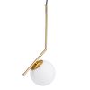 GLOBOSTAR® MONROE 00958 Μοντέρνο Κρεμαστό Φωτιστικό Οροφής με Ντουί 1 x E27 AC 220-240V IP20 - Χρυσό & Λευκό - Μ15 x Π15 x Υ49cm