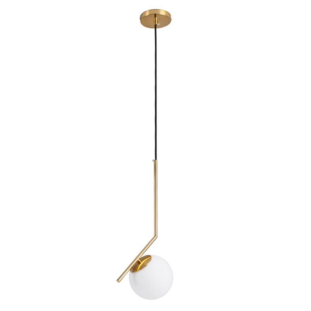 GLOBOSTAR® MONROE 00958 Μοντέρνο Κρεμαστό Φωτιστικό Οροφής με Ντουί 1 x E27 AC 220-240V IP20 - Χρυσό & Λευκό - Μ15 x Π15 x Υ49cm