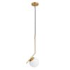 GLOBOSTAR® MONROE 00958 Μοντέρνο Κρεμαστό Φωτιστικό Οροφής με Ντουί 1 x E27 AC 220-240V IP20 - Χρυσό & Λευκό - Μ15 x Π15 x Υ49cm