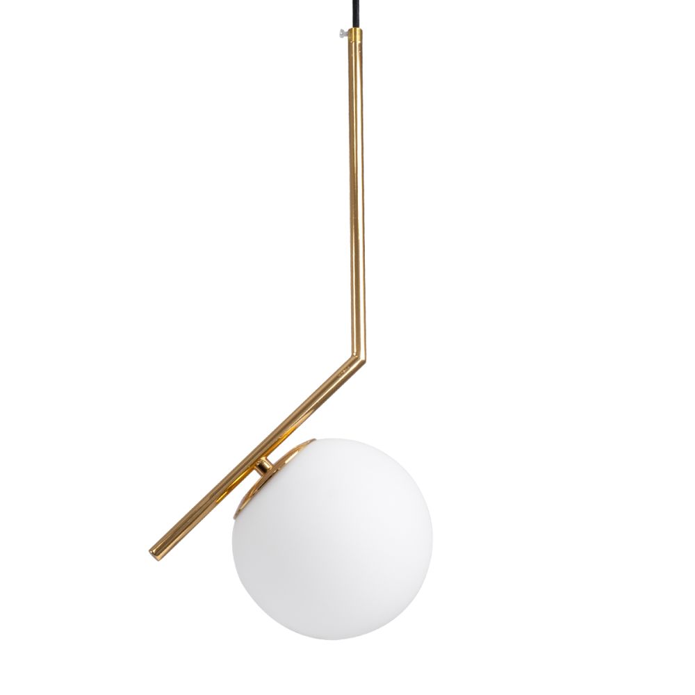 GLOBOSTAR® MONROE 00958 Μοντέρνο Κρεμαστό Φωτιστικό Οροφής με Ντουί 1 x E27 AC 220-240V IP20 - Χρυσό & Λευκό - Μ15 x Π15 x Υ49cm