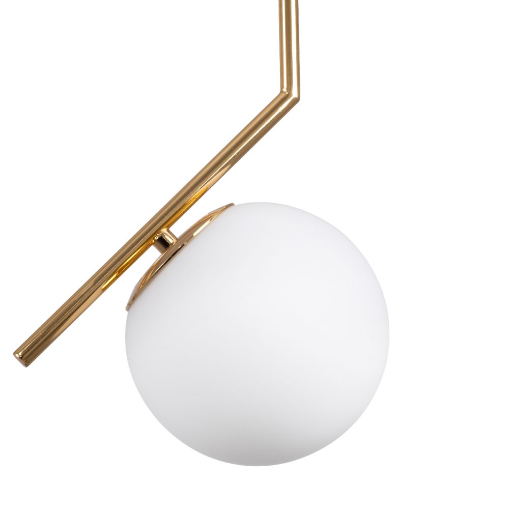 GLOBOSTAR® MONROE 00958 Μοντέρνο Κρεμαστό Φωτιστικό Οροφής με Ντουί 1 x E27 AC 220-240V IP20 - Χρυσό & Λευκό - Μ15 x Π15 x Υ49cm