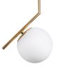 GLOBOSTAR® MONROE 00958 Μοντέρνο Κρεμαστό Φωτιστικό Οροφής με Ντουί 1 x E27 AC 220-240V IP20 - Χρυσό & Λευκό - Μ15 x Π15 x Υ49cm