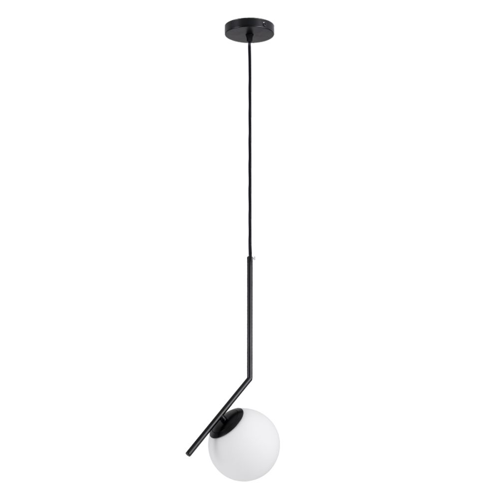 GLOBOSTAR® MONROE 00959 Μοντέρνο Κρεμαστό Φωτιστικό Οροφής με Ντουί 1 x E27 AC 220-240V IP20 - Μαύρο & Λευκό - Μ15 x Π15 x Υ49cm