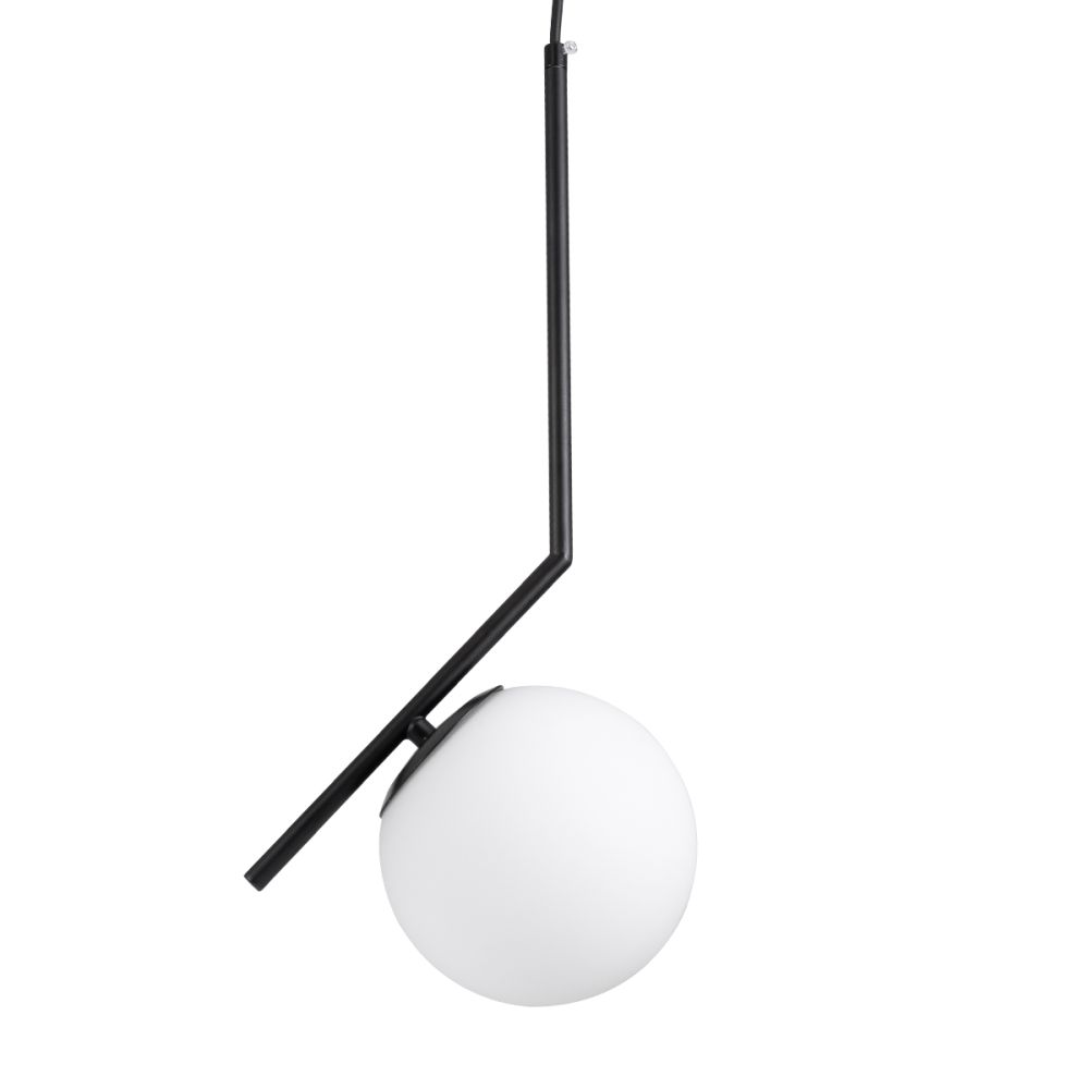 GLOBOSTAR® MONROE 00959 Μοντέρνο Κρεμαστό Φωτιστικό Οροφής με Ντουί 1 x E27 AC 220-240V IP20 - Μαύρο & Λευκό - Μ15 x Π15 x Υ49cm