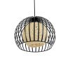 GLOBOSTAR® CARTER 00960 Μοντέρνο Κρεμαστό Φωτιστικό Οροφής με Ντουί 1 x E27 AC 220-240V IP20 - Μαύρο & Μπεζ - Μ28 x Π28 x Υ23cm