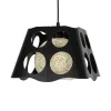 GLOBOSTAR® CARTER 00962 Μοντέρνο Κρεμαστό Φωτιστικό Οροφής με Ντουί 1 x E27 AC 220-240V IP20 - Μαύρο & Μπεζ - Μ28 x Π28 x Υ22cm