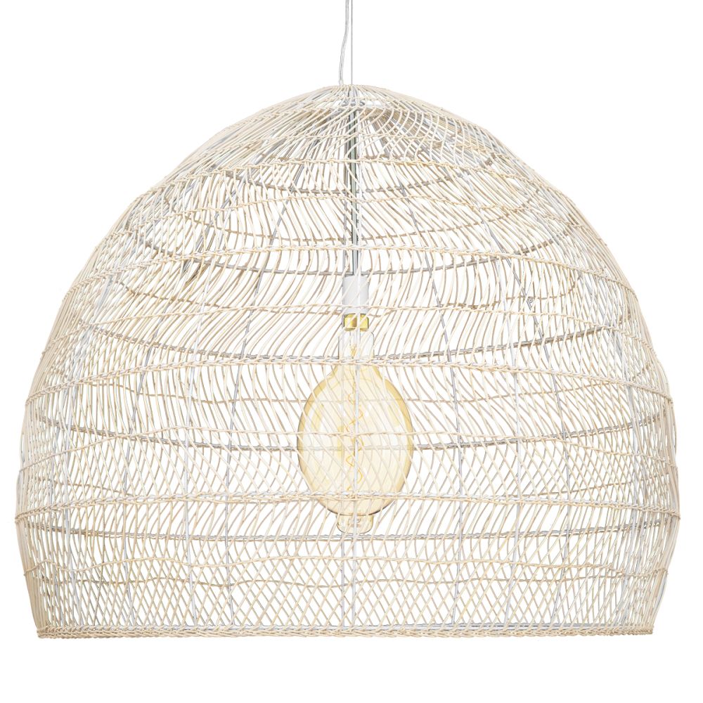 GLOBOSTAR® MALIBU 00965 Boho Κρεμαστό Φωτιστικό Οροφής με Ντουί 1 x E27 AC 220-240V IP20 - Μπεζ - Μ100 x Π100 x Y86cm