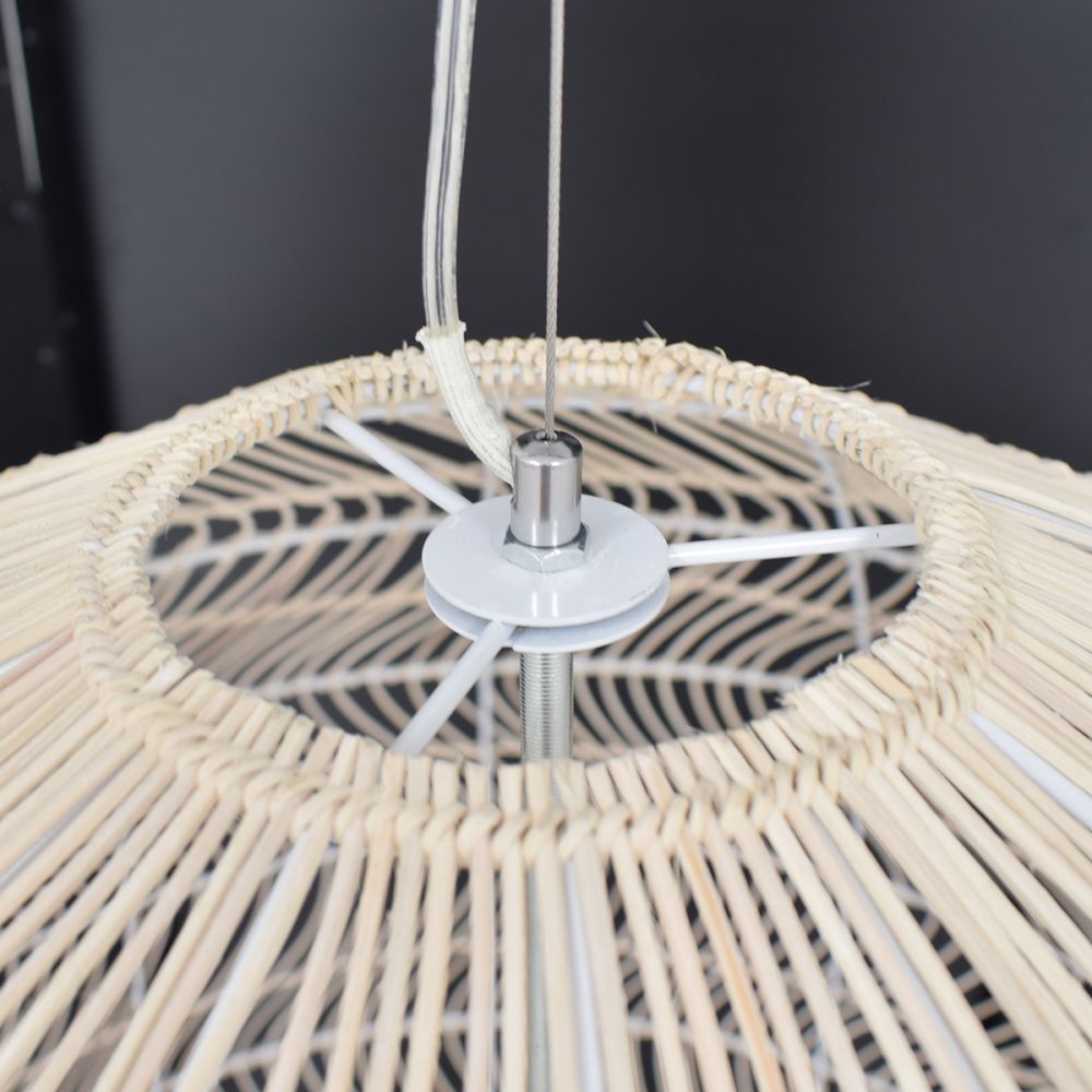 GLOBOSTAR® MALIBU 00965 Boho Κρεμαστό Φωτιστικό Οροφής με Ντουί 1 x E27 AC 220-240V IP20 - Μπεζ - Μ100 x Π100 x Y86cm