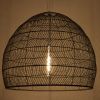 GLOBOSTAR® MALIBU 00966 Boho Κρεμαστό Φωτιστικό Οροφής με Ντουί 1 x E27 AC 220-240V IP20 - Μαύρο - Μ100 x Π100 x Y86cm