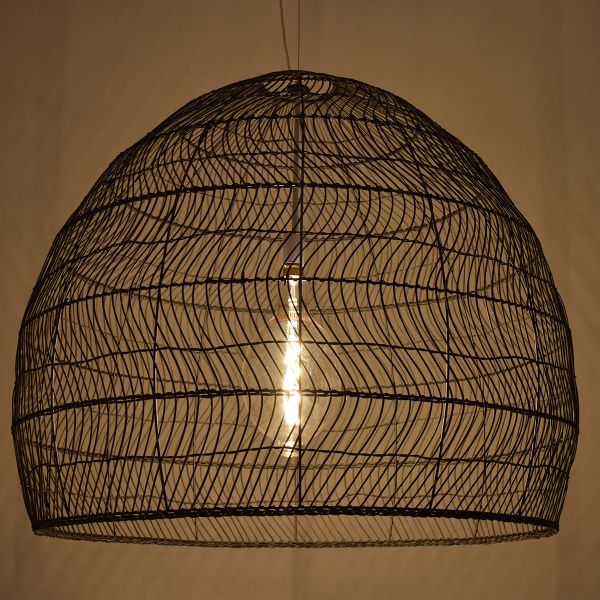 GLOBOSTAR® MALIBU 00966 Boho Κρεμαστό Φωτιστικό Οροφής με Ντουί 1 x E27 AC 220-240V IP20 - Μαύρο - Μ100 x Π100 x Y86cm