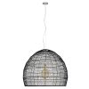 GLOBOSTAR® MALIBU 00966 Boho Κρεμαστό Φωτιστικό Οροφής με Ντουί 1 x E27 AC 220-240V IP20 - Μαύρο - Μ100 x Π100 x Y86cm