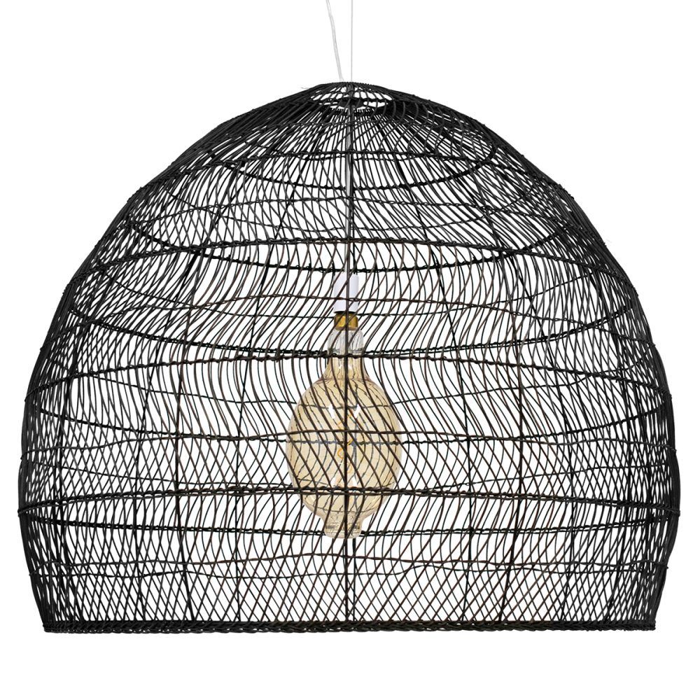 GLOBOSTAR® MALIBU 00966 Boho Κρεμαστό Φωτιστικό Οροφής με Ντουί 1 x E27 AC 220-240V IP20 - Μαύρο - Μ100 x Π100 x Y86cm