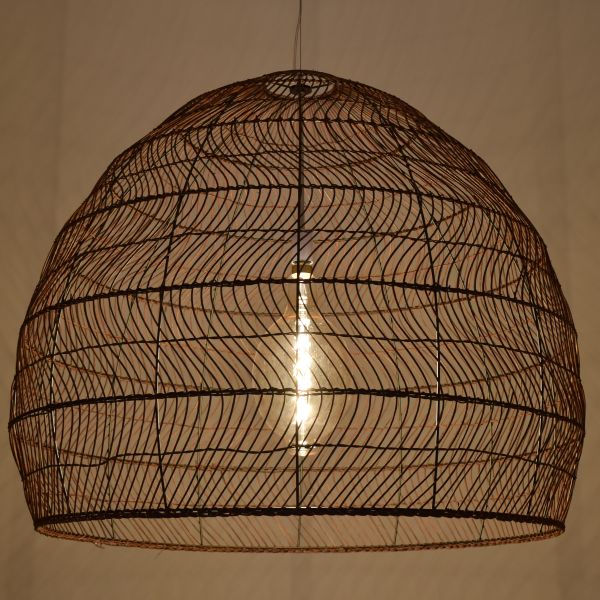 GLOBOSTAR® MALIBU 00967 Boho Κρεμαστό Φωτιστικό Οροφής με Ντουί 1 x E27 AC 220-240V IP20 - Καφέ - Μ100 x Π100 x Y86cm