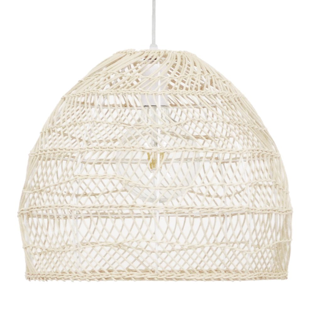 GLOBOSTAR® MALIBU 00968 Boho Κρεμαστό Φωτιστικό Οροφής με Ντουί 1 x E27 AC 220-240V IP20 - Μπεζ - Μ40 x Π40 x Υ35cm
