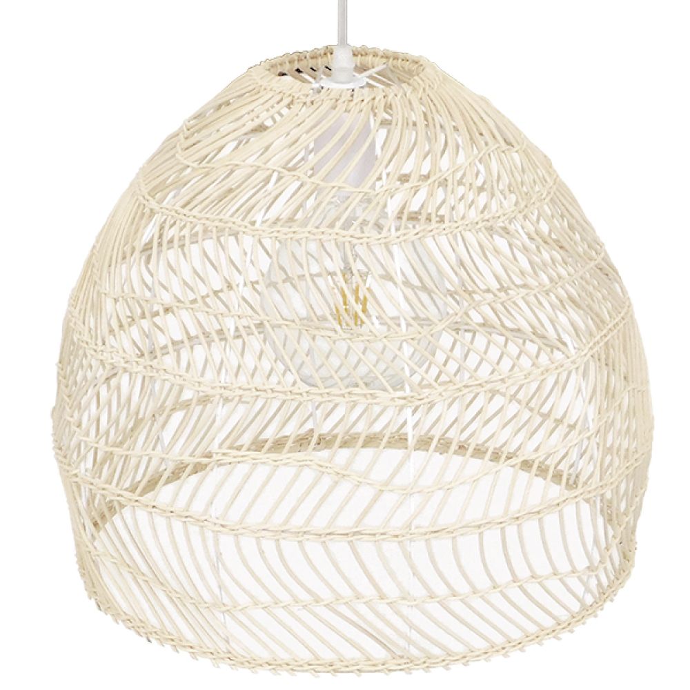 GLOBOSTAR® MALIBU 00968 Boho Κρεμαστό Φωτιστικό Οροφής με Ντουί 1 x E27 AC 220-240V IP20 - Μπεζ - Μ40 x Π40 x Υ35cm