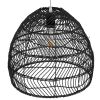 GLOBOSTAR® MALIBU 00969 Boho Κρεμαστό Φωτιστικό Οροφής με Ντουί 1 x E27 AC 220-240V IP20 - Μαύρο - Μ40 x Π40 x Υ35cm