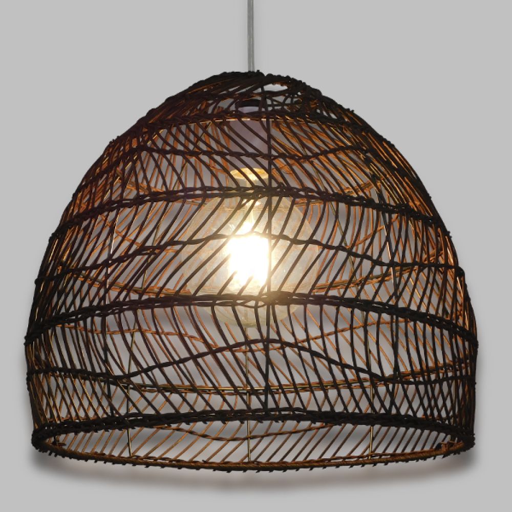 GLOBOSTAR® MALIBU 00970 Boho Κρεμαστό Φωτιστικό Οροφής με Ντουί 1 x E27 AC 220-240V IP20 - Καφέ - Μ40 x Π40 x Υ35cm